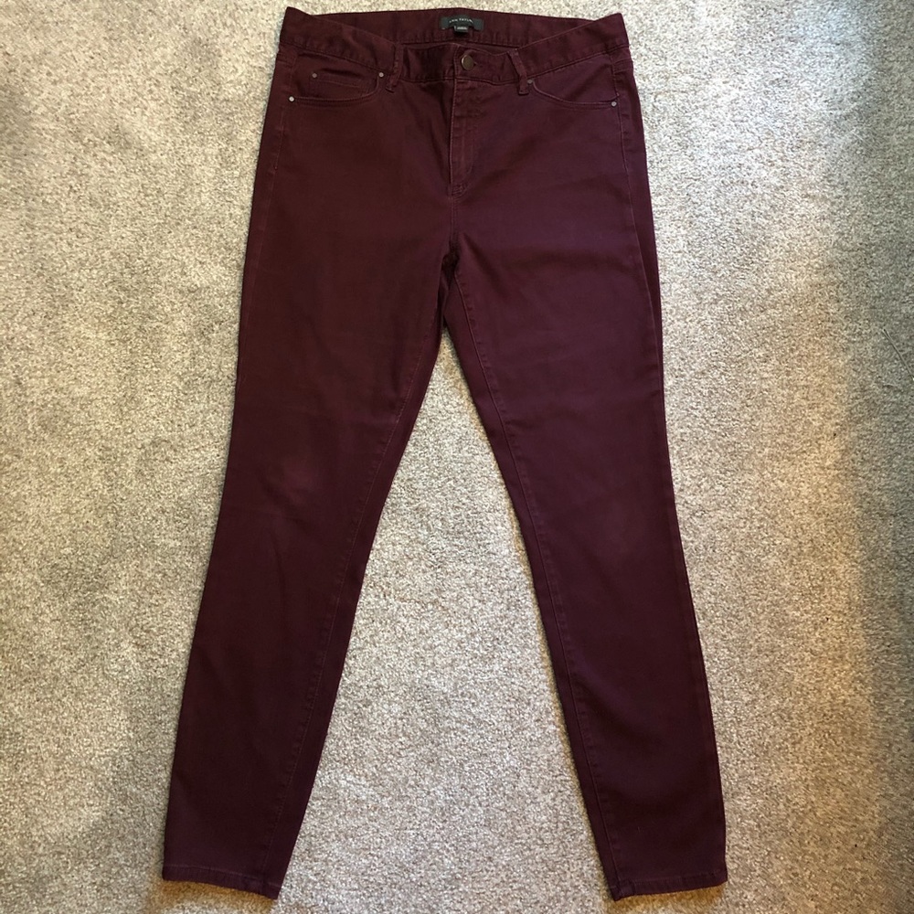 Ann Taylor Plum The Skinny Modern Fit Pants 10